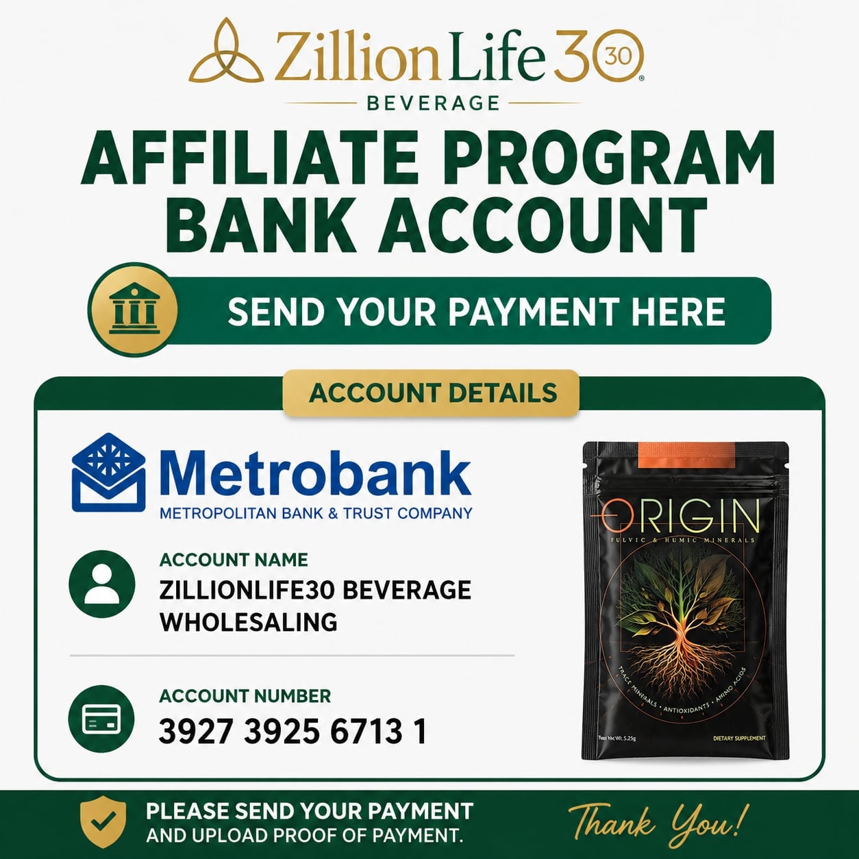Metrobank bank transfer payment instructions